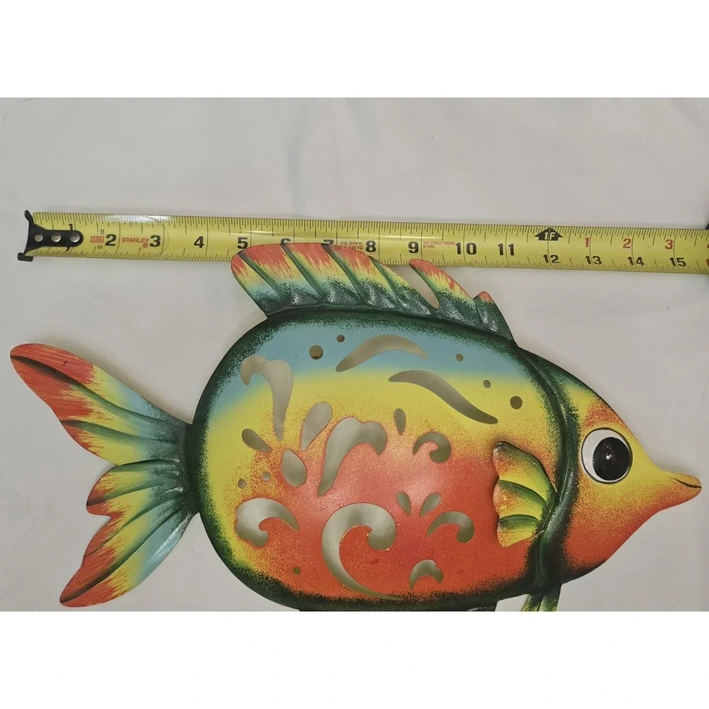 2 - Metal Fish Wall Art Vibrant Decor-Colorful 3D Tropical‎ Fish Lightweight